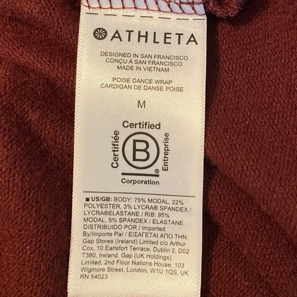 Athleta Poise Dance Wrap Tie Burgundy Sweater - Medium - Picture 9 of 16